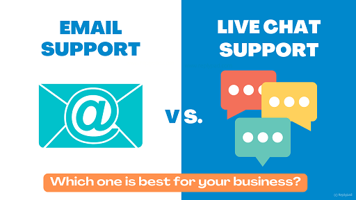 email support vs live chat support which one is better banner